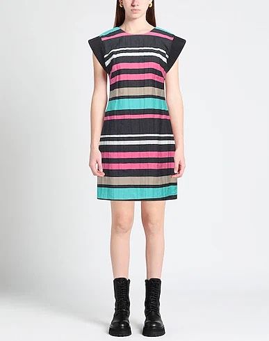 Yes Zee Multicolor Striped Sleeveless Summer Dress