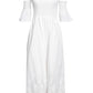 Yes Zee Chic White Cotton Trapezoid Summer Dress