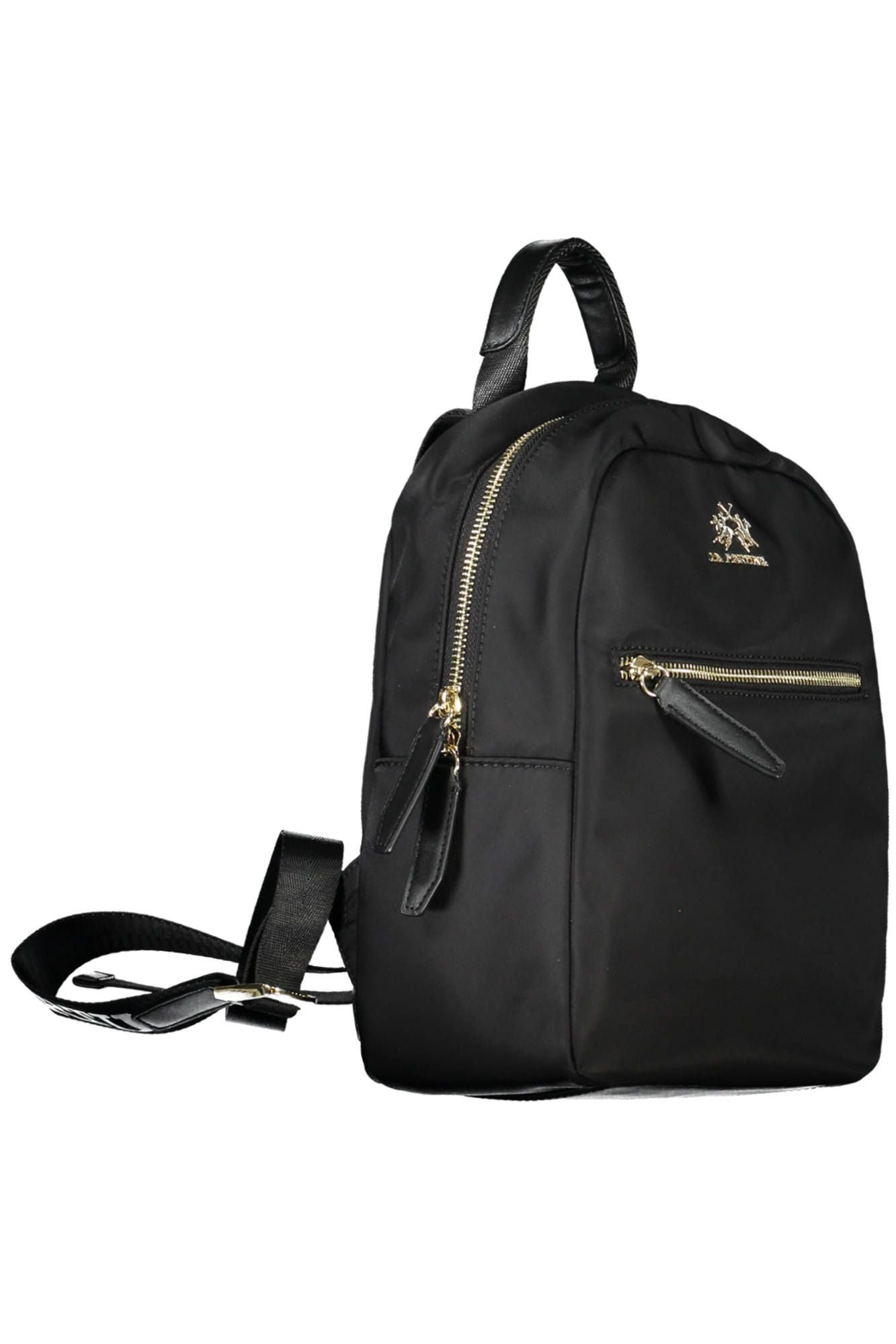 La Martina Black Nylon Women Backpack