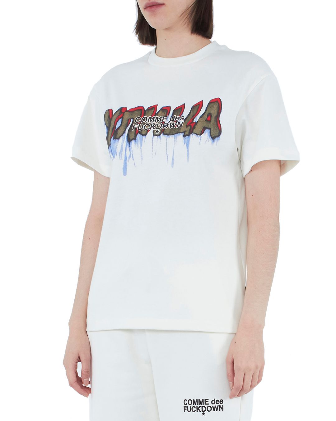 Comme Des Fuckdown Chic Graffiti Logo Cotton Tee