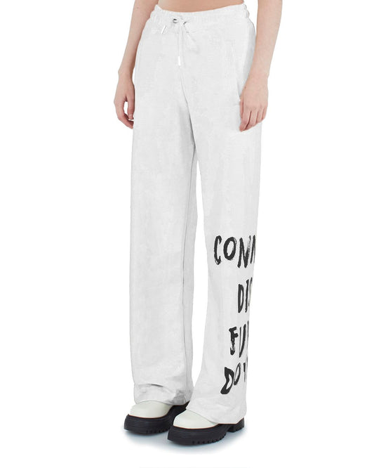 Comme Des Fuckdown Chic Embroidered Drawstring Cotton Trousers