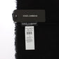 Dolce & Gabbana Elegant Black Shearling Shoulder Wrap