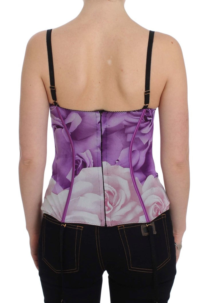 Cavalli Chic Purple Corset Bustier Top