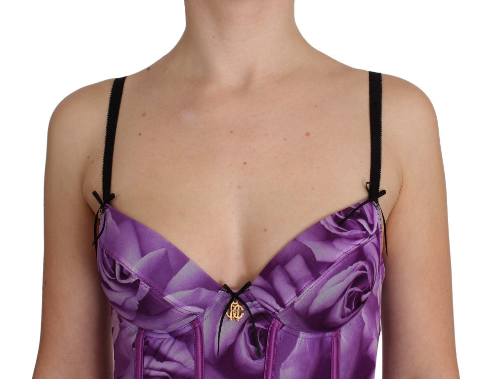 Cavalli Chic Purple Corset Bustier Top