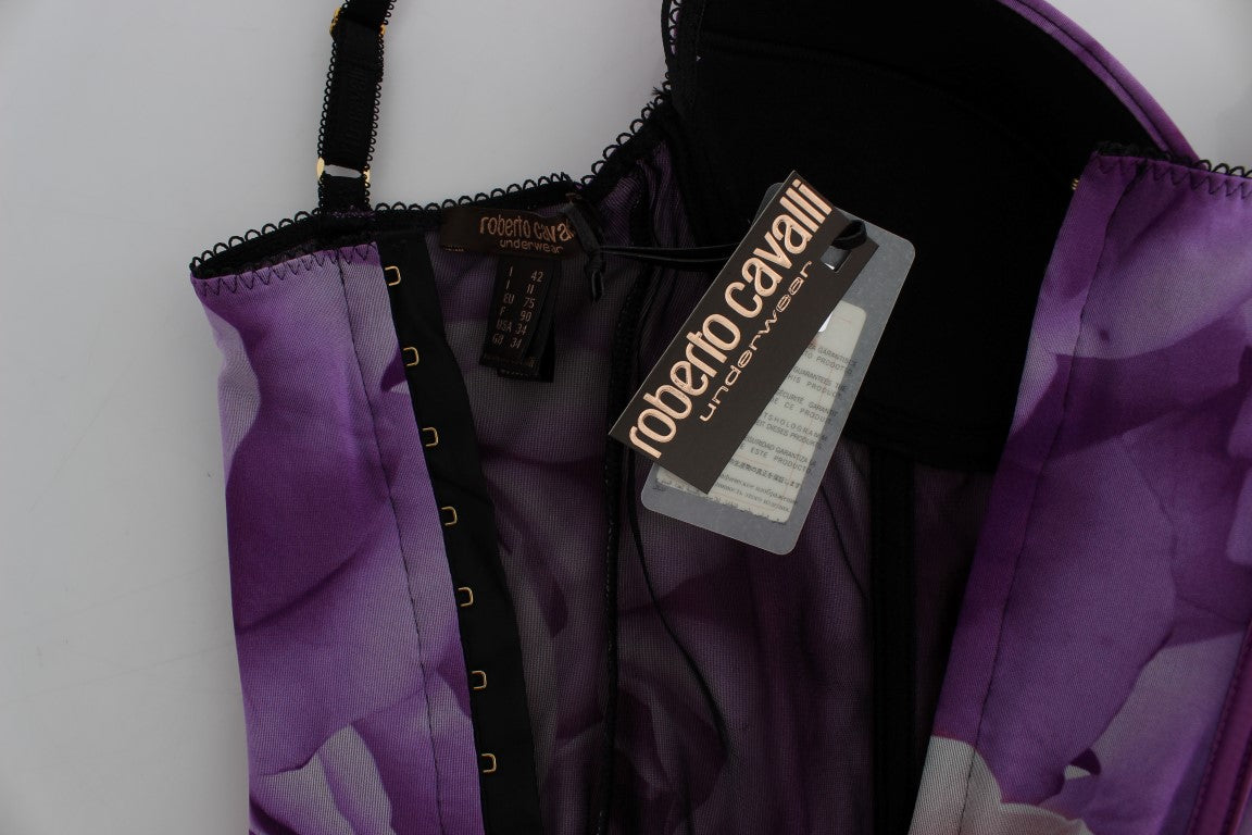 Cavalli Chic Purple Corset Bustier Top