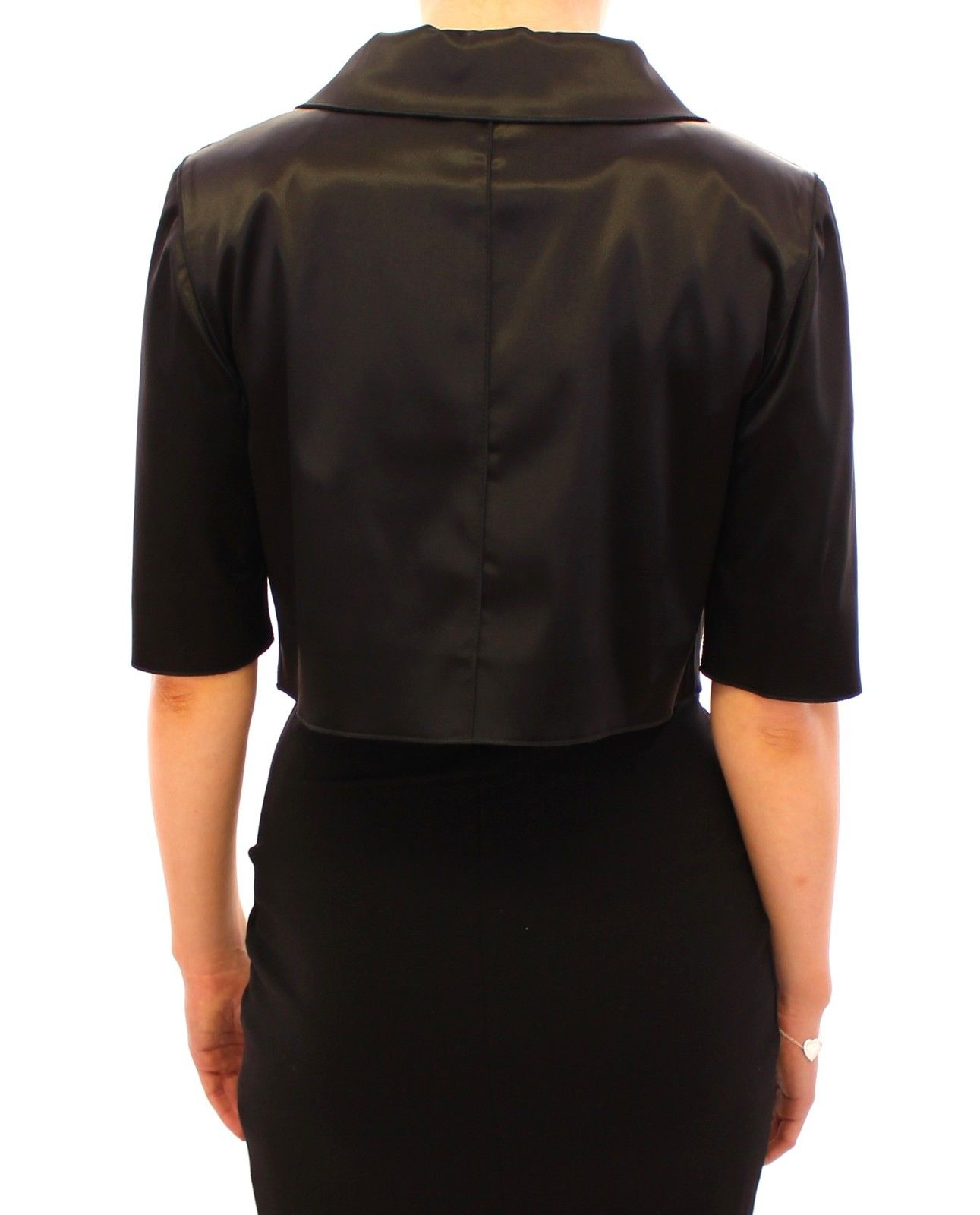 Dolce & Gabbana Elegant Black Stretch Bolero Shrug Jacket