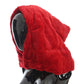 Dolce & Gabbana Exquisite Red Weasel Fur Hooded Scarf Wrap