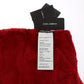 Dolce & Gabbana Exquisite Red Weasel Fur Hooded Scarf Wrap