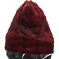 Dolce & Gabbana Luxurious Bordeaux Fur Hooded Scarf Wrap