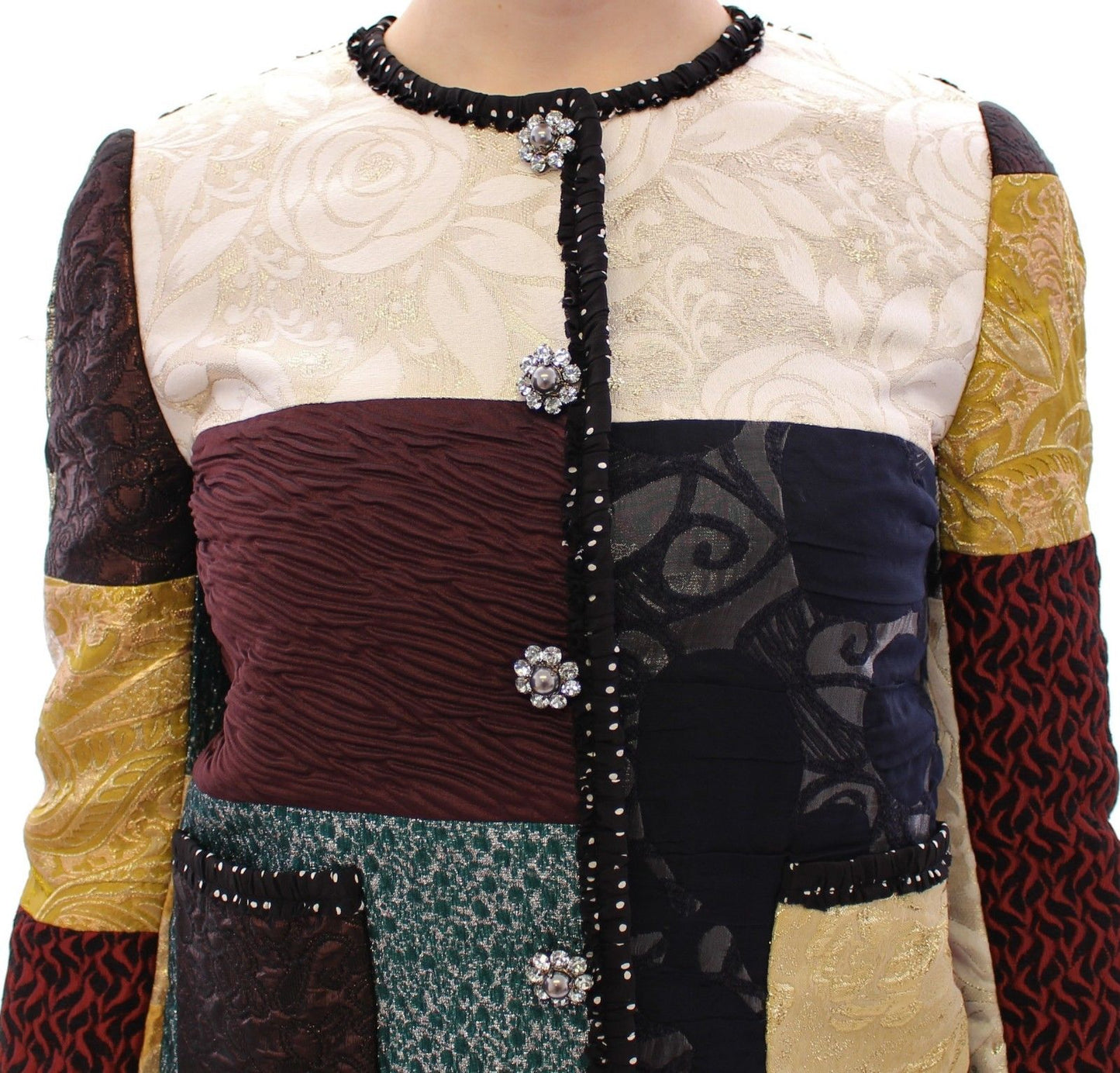 Dolce & Gabbana Elegant Multicolor Crystal Jacket Coat