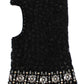 Dolce & Gabbana Black Sequined Crystal Hooded Scarf Wrap