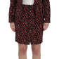 BENCIVENGA Elegant Floral Two-Piece Skirt Suit Set