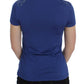 Ermanno Scervino Elegant Blue Crew Neck Tee with Logo Detail