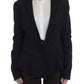 Exte Elegant Black Stretch Blazer Jacket