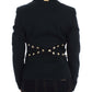 Exte Chic Black Stretch Blazer with Gold Button Detail