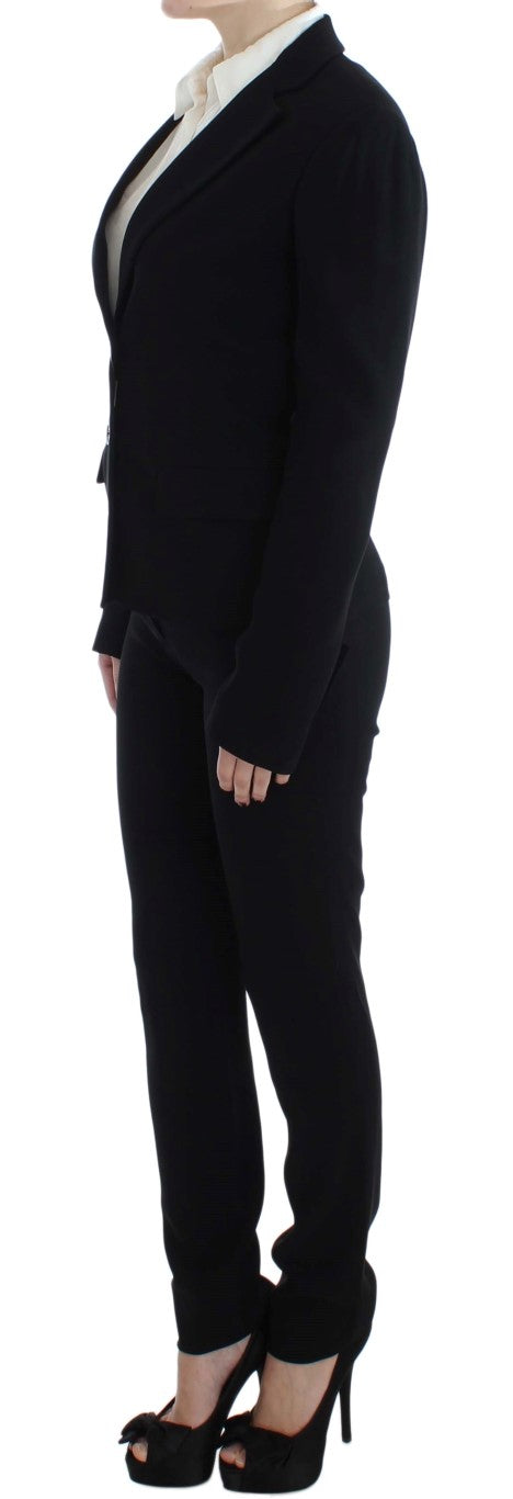 Exte Elegant Black Pantsuit Set