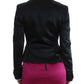 Exte Chic Black and Pink Single-Breasted Blazer