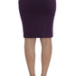 John Galliano Elegant Purple Pencil Skirt