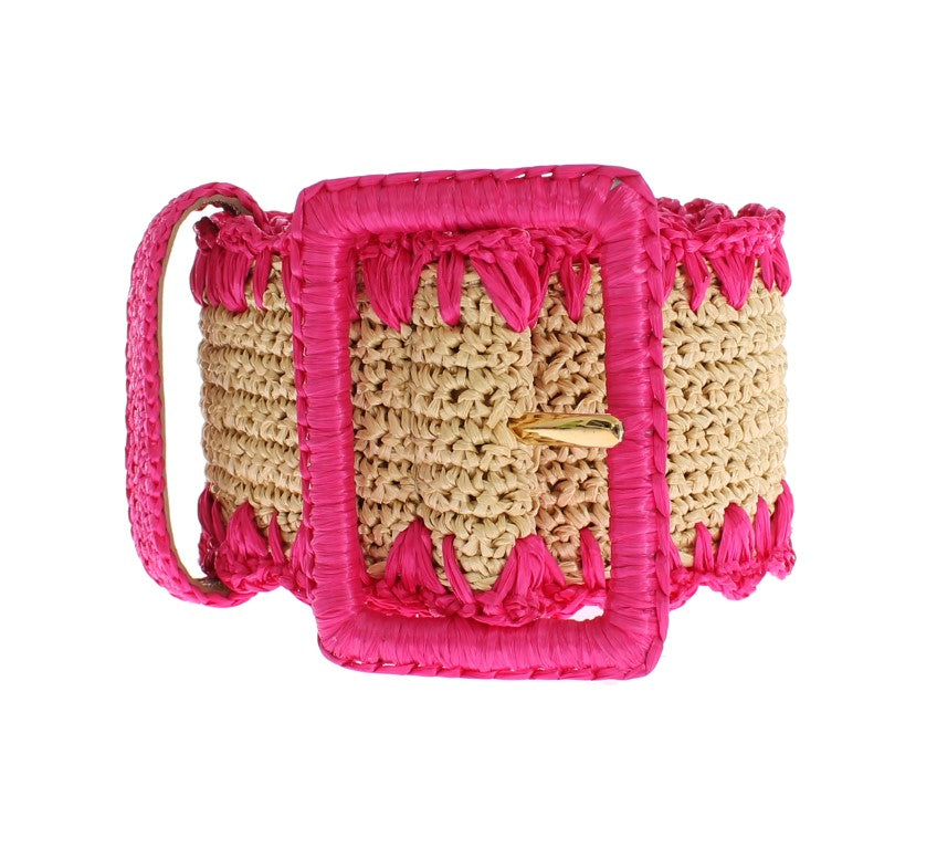 Dolce & Gabbana Elegant Pink Viscose Logo Belt