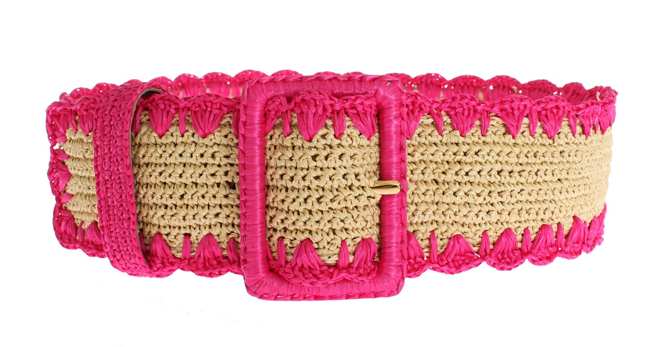 Dolce & Gabbana Elegant Pink Viscose Logo Belt