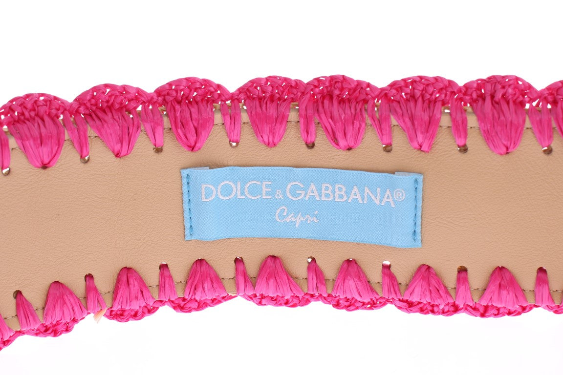 Dolce & Gabbana Elegant Pink Viscose Logo Belt