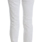 Costume National Chic Slim Fit White Cotton Jeans