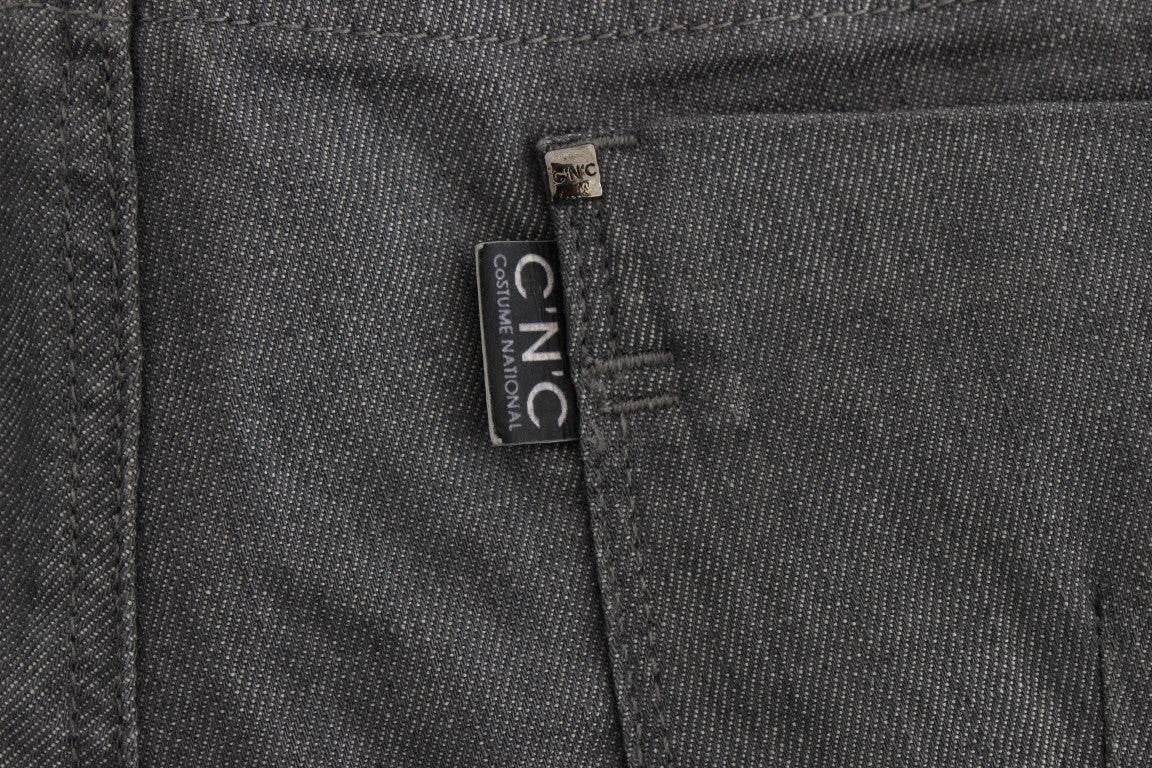 Costume National Chic Gray Slim-Fit Designer Jeans