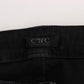 Costume National Sleek Slim Fit Designer Jeans in Classic Black