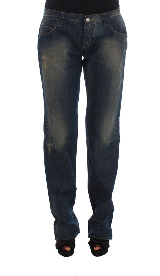 Costume National Elegant Boyfriend Fit Blue Cotton Jeans