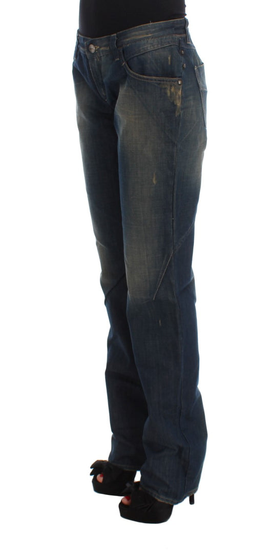 Costume National Elegant Boyfriend Fit Blue Cotton Jeans