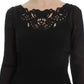 Dolce & Gabbana Elegant Black Floral Lace Sheath Dress