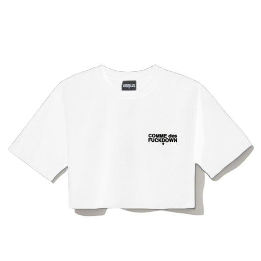 Comme Des Fuckdown Chic Logo Cotton Tee with Graphic Back