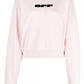 Off-White Soft Pink Velvet Detail Cotton Sweatshirt