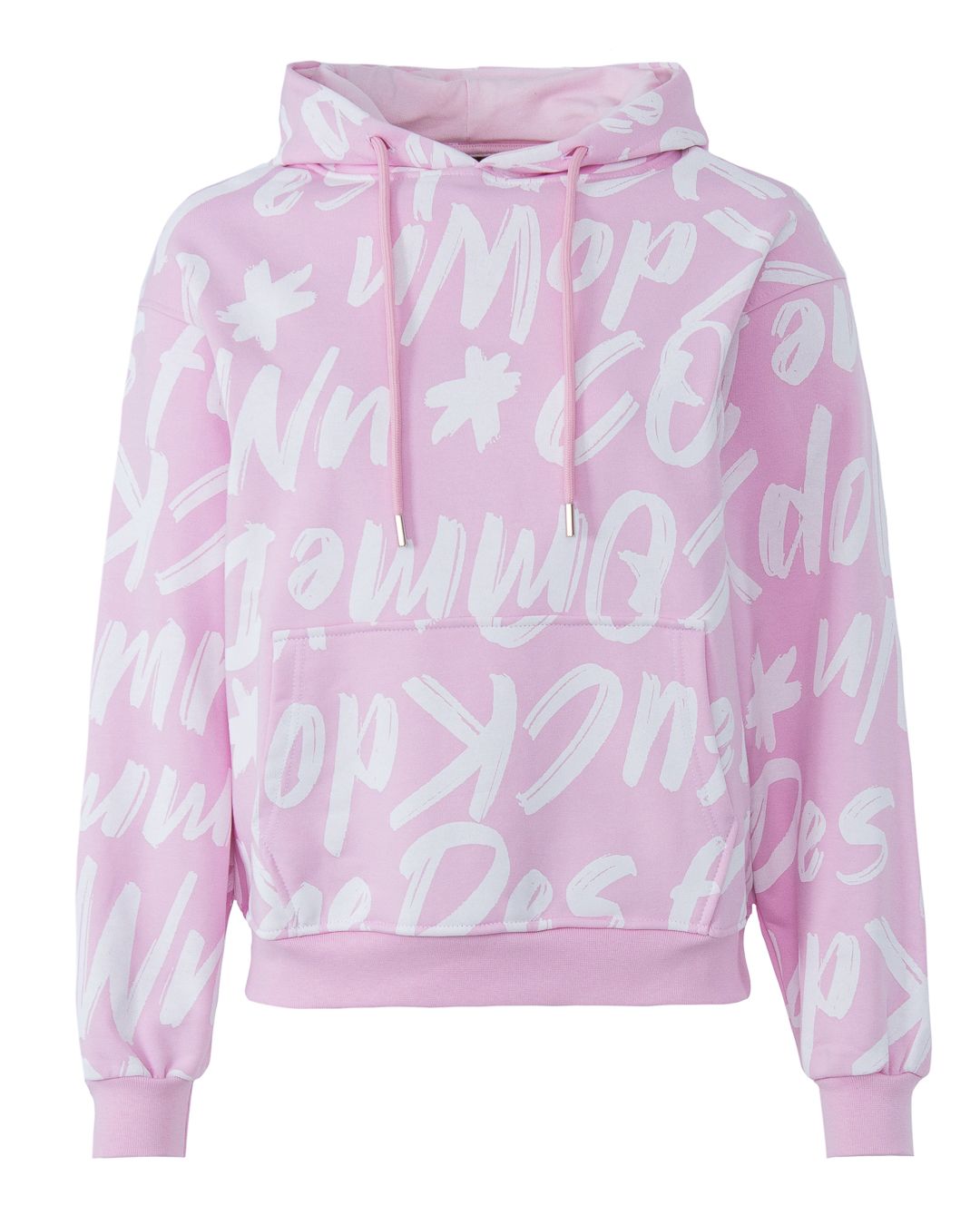 Comme Des Fuckdown Chic Pink Cotton Hooded Sweatshirt with Statement Print