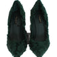 Dolce & Gabbana Elegant Green Xiangao Fur Leather Pumps