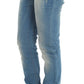 John Galliano Sleek Blue Slim Fit Designer Jeans