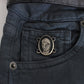 John Galliano Sleek Slim Fit Italian Jeans in Chic Blue