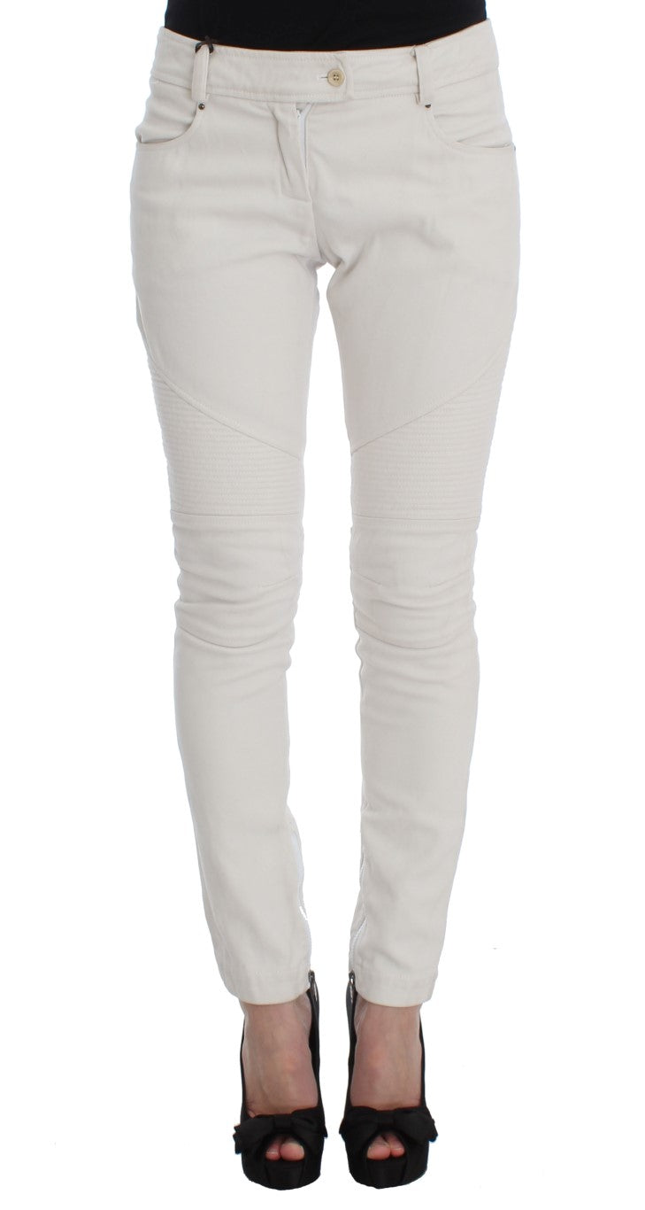 Ermanno Scervino Chic Beige Slim Fit Denim