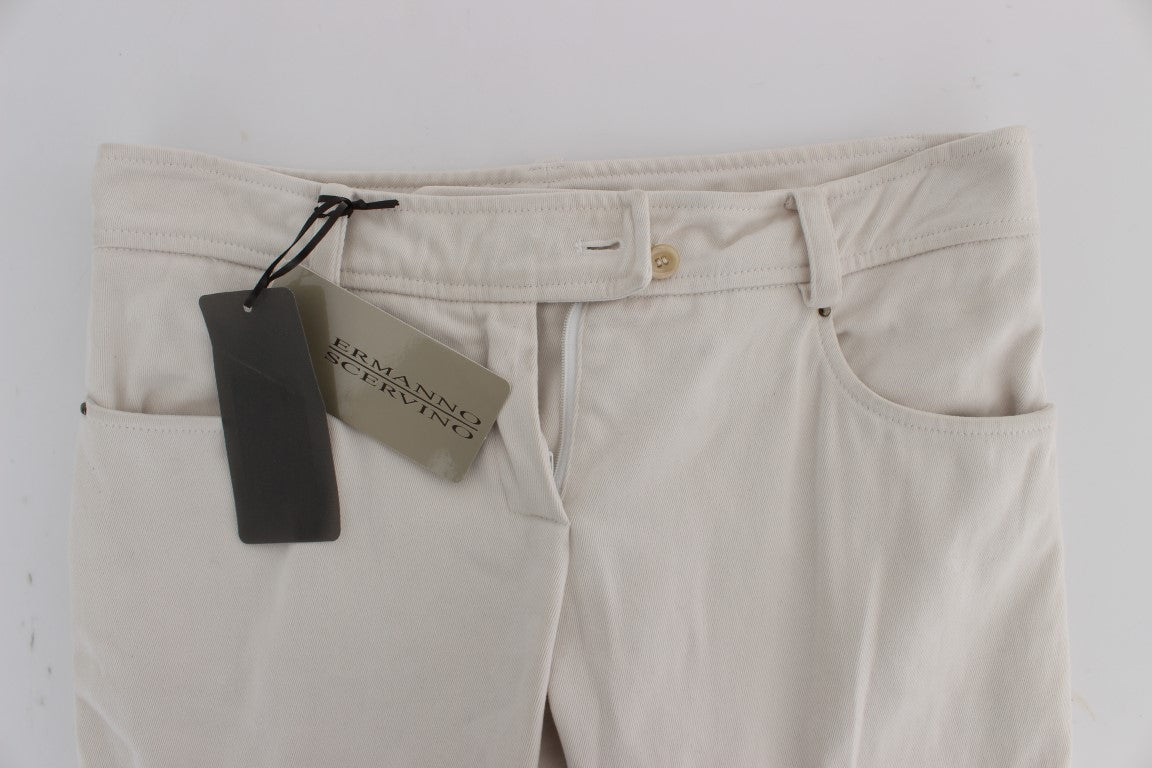 Ermanno Scervino Chic Beige Slim Fit Denim