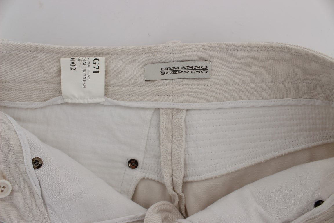 Ermanno Scervino Chic Beige Slim Fit Denim