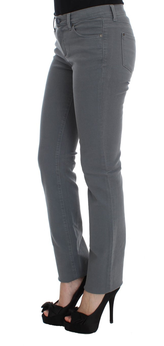 Ermanno Scervino Chic Gray Slim Fit Denim Temptation