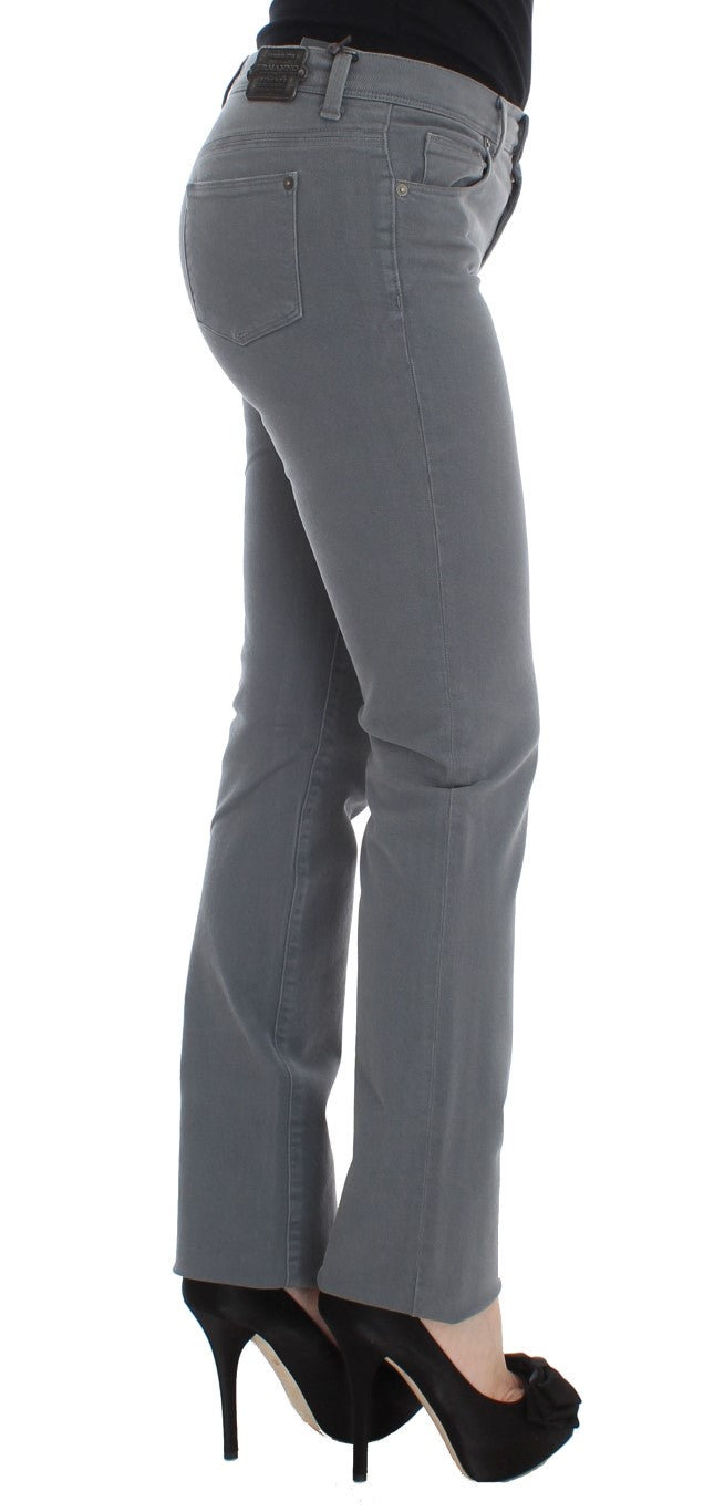 Ermanno Scervino Chic Gray Slim Fit Denim Temptation