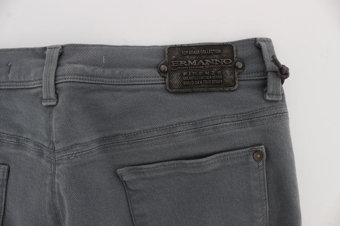 Ermanno Scervino Chic Gray Slim Fit Denim Temptation