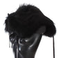 Dolce & Gabbana Elegant Black Fox Fur Silk Shoulder Wrap