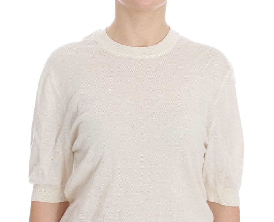 Dolce & Gabbana Elegant White Cashmere Sweater