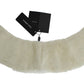 Dolce & Gabbana Elegant White Mink Fur Shoulder Wrap Scarf