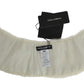 Dolce & Gabbana Elegant White Mink Fur Shoulder Wrap Scarf