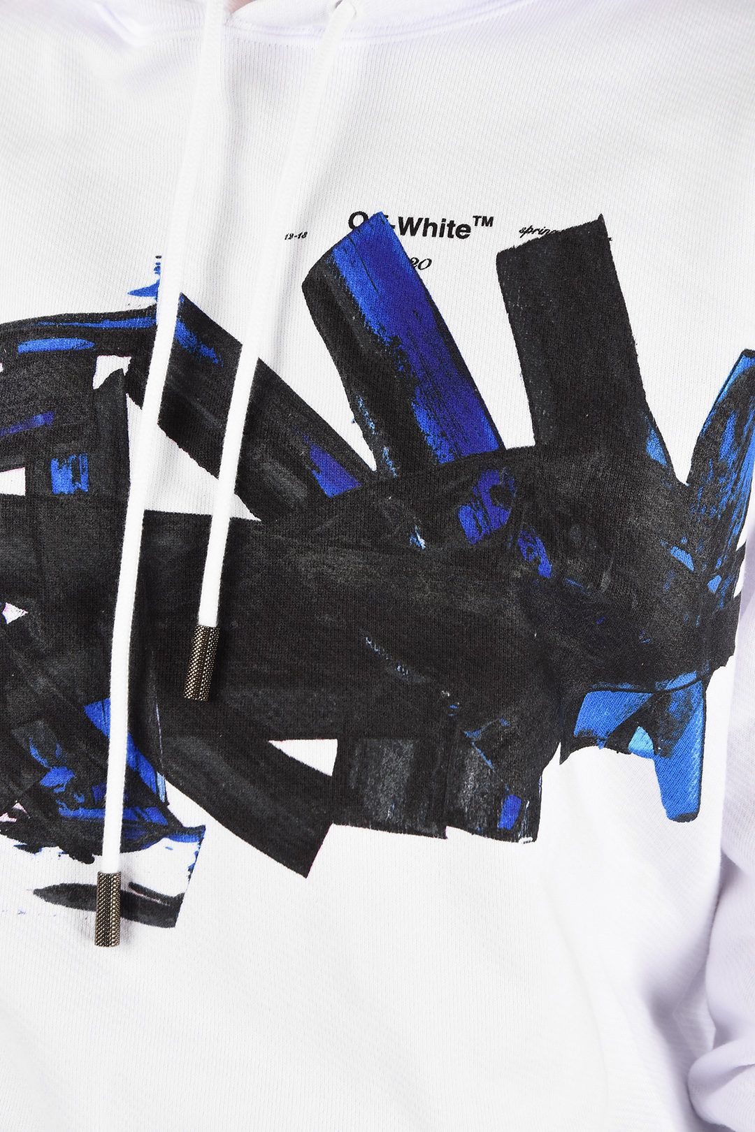 Off-White Graphic Print Cotton Hooded Sweatshirt