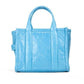 Marc Jacobs The Shiny Crinkle Mini Tote Air Blue Leather Crossbody Handbag Purse