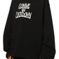 Comme Des Fuckdown Black Cotton Hooded Sweatshirt with Bold Prints